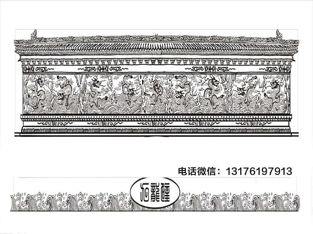 著名石雕九龍壁-五龍壁浮雕龍柱圖片大全