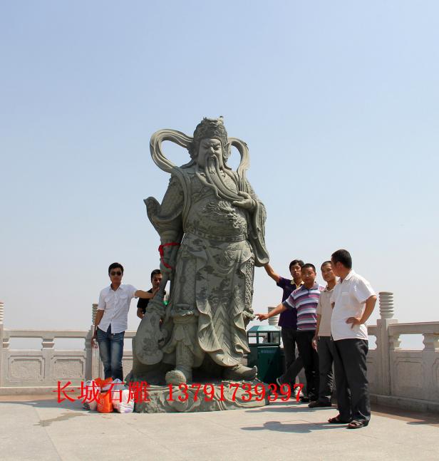 石雕關公，武財神關羽雕塑，雕刻