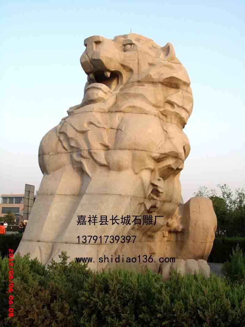 石獅子雕刻，東方醒獅