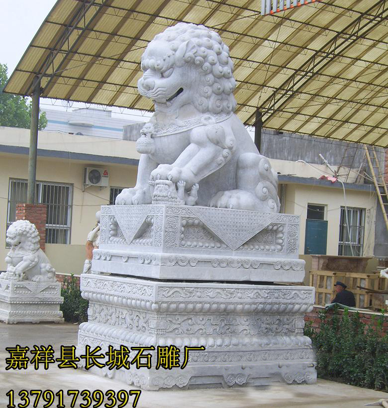 石獅子-擺放作用，風水作用。