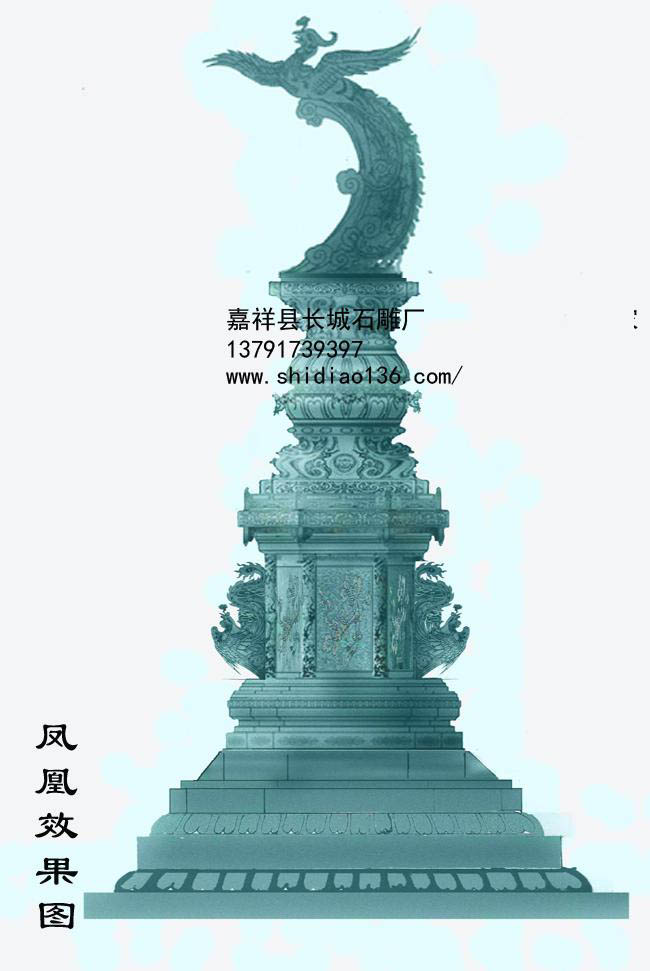 石雕鳳凰雕刻是祥瑞的象征，鳳凰和龍、麒麟、龜都是吉祥的靈獸，尤其是鳳凰和龍是我們?nèi)A夏民族的兩大圖騰