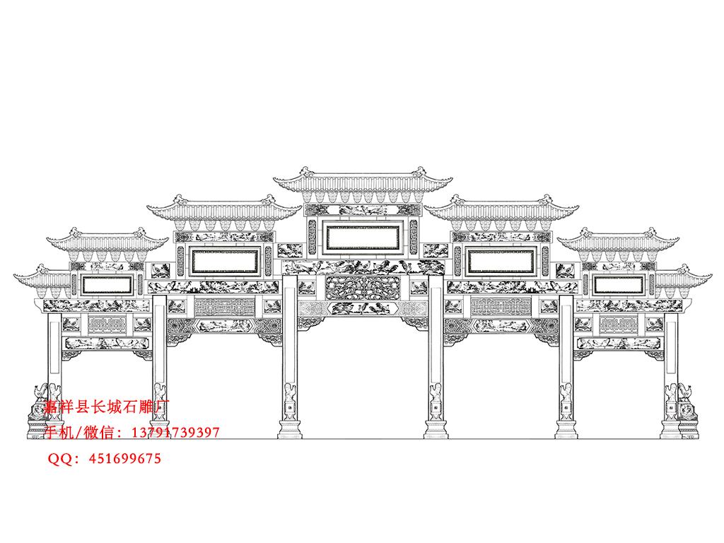 大型牌樓設計圖樣式