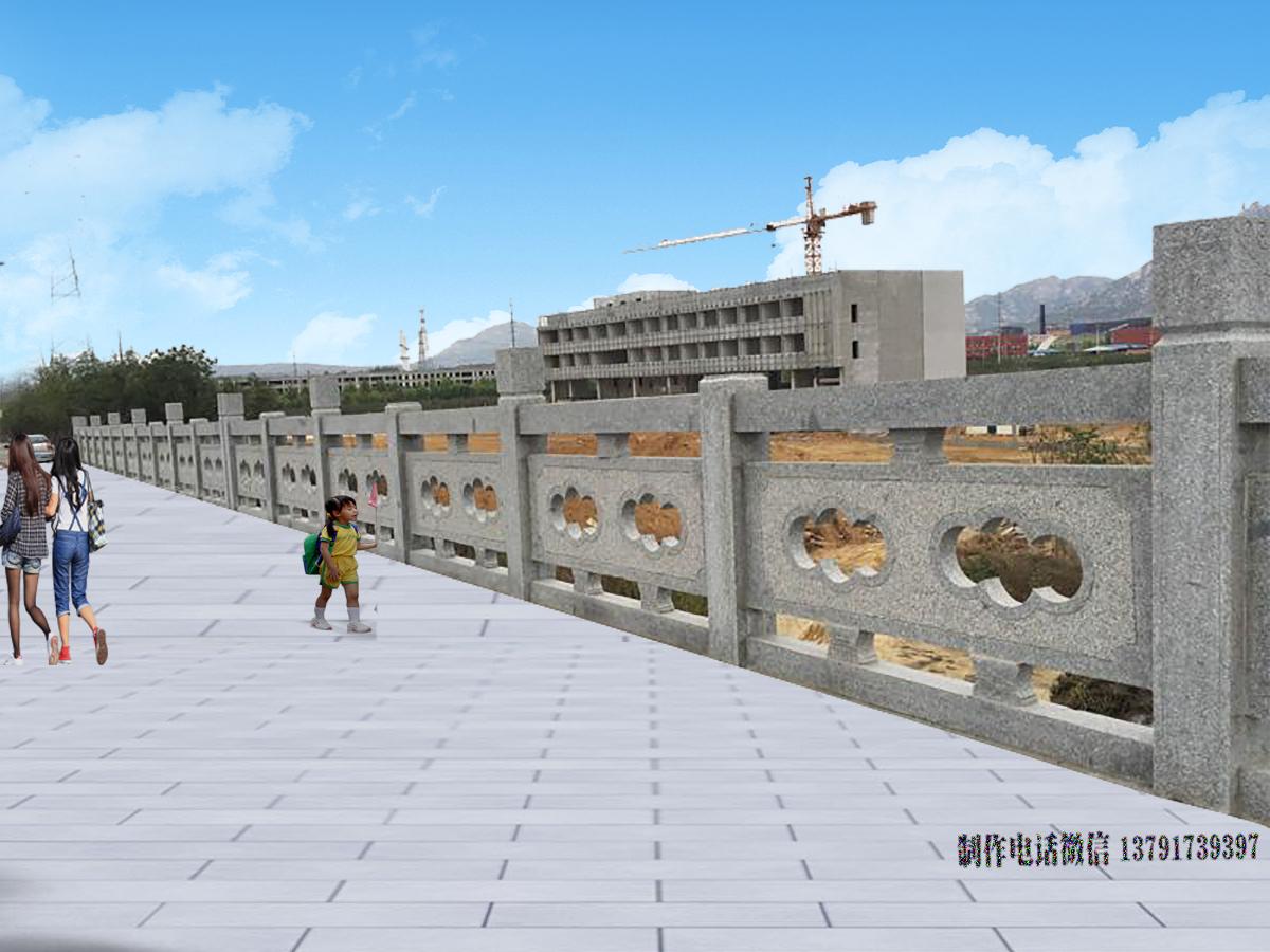 經典河邊橋梁花崗巖鏤空石欄桿雕刻圖片